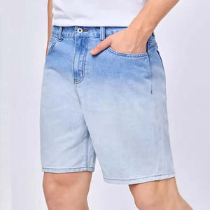 Shorts en jean pour hommes sur mesure en gros, OEM, taille plus, lavage moyen, coupe droite, polyester/coton, streetwear, haute qualité - Product Image 4