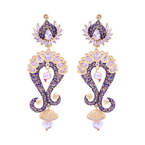 Elegant AD <b>Gold</b> Plated Earrings Traditional Luxury <b>Antique</b> Imitation Jewelry Pearl Custom Fashion Jewelry Weddings Direct Export - Product Image 2