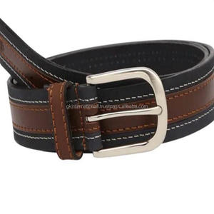 Ceinture décontractée sur mesure en cuir pour hommes dans toutes les tailles personnalisées et bicolore avec boucle en argent massif - Product Image 6