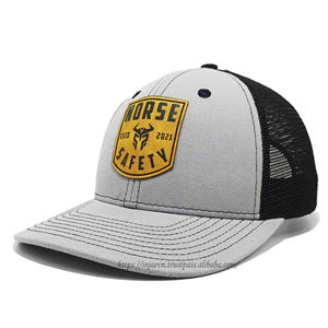 Sombreros de camionero con parche de pana de malla de poliéster/algodón personalizados, gorras ajustables de 6 paneles con logotipo personalizado, gorras deportivas de playa al aire libre de alta calidad - Product Image 2