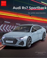 Voiture miniature en métal moulé sous pression à l'échelle 1/24, fonctionnelle, sous licence officielle, Audi RS7, à rétrofriction, blanche, CHM, jouet pour garçons et collectionneurs
