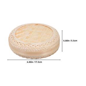 Tienphong Wholesale Handwoven Bamboo <b>Basket</b> Desktop Bamboo Organizer Storage <b>Basket</b> Holder Home Organizer With Lid - Product Image 6