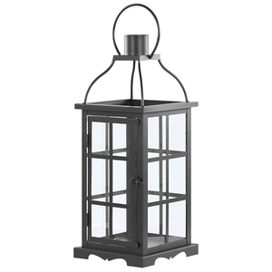 Premium Large <b>Black</b> Metal <b>Candle</b> <b>Lantern</b> Decorative <b>Lantern</b> For Indoor Outdoor Use Farmhouse Style Hanging Tabletop Display - Product Image 5