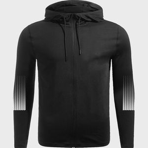 Chaqueta deportiva con capucha y cordón con estampado de relámpagos para hombre, moda de invierno negra lisa, sudadera con cremallera de lana Europea americana Plus - Product Image 5