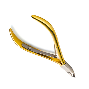 Best 4.5\" Beauty Nail Cuticle Nipper Fine Point Sharp Blades Double Spring Half Gold Lap Joint Dead Skin <b>Remover</b> for Fingers - Product Image 6