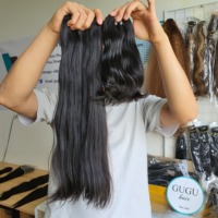 Lots de Cheveux Naturels Vietnamiens Bruts, Lisses, Couleur Noire, de 10 à 40 Pouces, Cheveux Humains Vierges de Grade 12A