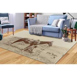 Tapis en chenille Texas Cowboy : Décoration de ferme antidérapante, avec tapis moelleux à poils longs - Product Image 2