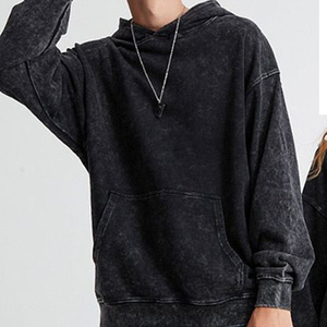 Sweat à capuche surdimensionné délavé à l'acide, pull vintage lourd pour l'hiver, sweat molletonné en coton, unisexe - Product Image 5