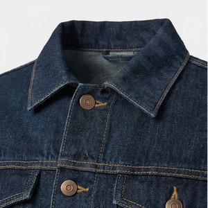 Veste en jean d'hiver pour homme sur mesure, broderie boutonnée, imperméable, respirante, 100% coton, tendance, durable, streetwear - Product Image 4