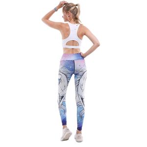 Pantalon de yoga solide taille haute pour femme Leggings taille moyenne pour entraînement course à pied Leggings de sport - Product Image 2