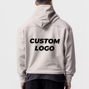 Sweat-shirt à capuche en molleton GAF surdimensionné, coupe ajustée, grande taille, 100 % coton, logo imprimé sur le devant, impression par transfert thermique, pour homme - Product Image 3