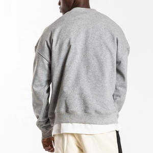 Sweat-shirt pour homme en coton 100% personnalisé, col rond surdimensionné, vente en gros - Product Image 3
