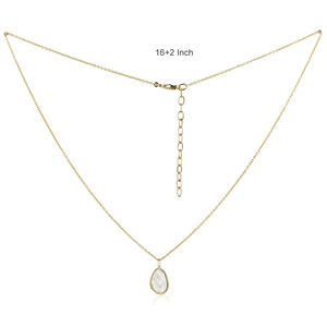 Sólido 14K oro cadena collar hecho a mano Polki joyería oro cadena Polki collar regalo para ella diseñador joyería - Product Image 1