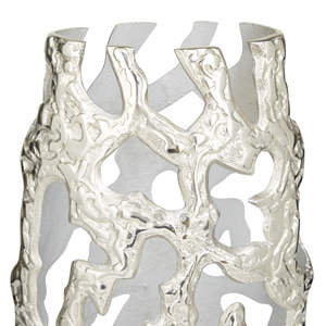 Vase en aluminium argenté et corail Vase à fleurs en métal nickelé de style américain pour la décoration de table Fabricant en gros - Product Image 3