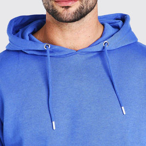 2025 Venta caliente de los hombres deportes de invierno Fitness azul sólido 100% algodón transpirable secado rápido Digital con capucha ropa deportiva con capucha - Product Image 4