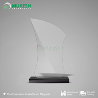 Trophée classique en acrylique durable, gravure polie, impression typographique, courbe élégante, reconnaissance d'employés d'entreprise, sport