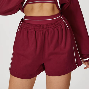 กางเกงขาสั้นลำลองทรงตรงเอวกลาง มีกระเป๋า แต่งสีตัดกัน เหมาะสำหรับเล่นกีฬา ออกกำลังกายกลางแจ้ง วิ่ง โยคะ ผ้าฝ้าย 100% - Product Image 6