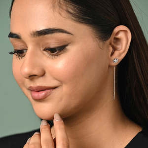 NOVAMART Fine Floral <b>Threader</b> Drop <b>Earrings</b>-925 Sterling Silver Wholesale Export - Product Image 3