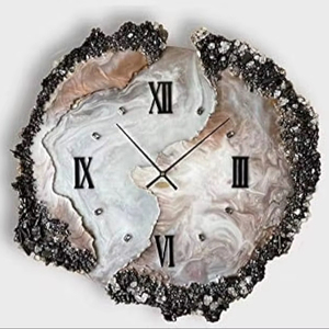 Reloj de pared Moden Epoxy Industrial Color transparente Reloj de pared Decoración para el hogar Reloj de resina de madera de la India - Product Image 1