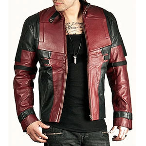 Men's Custom Red Black Genuine Leather Windproof High Performance Track Protected Motorbike Jacket - Product Image 4