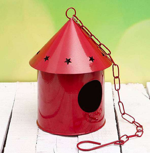 Casas de pájaros de metal rústico hechas a mano | Decoración y comederos de jardín de inspiración vintage | Adornos únicos para exteriores al por mayor - Product Image 2