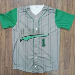 เสื้อเจอร์ซีย์เบสบอลของผู้ชายเสื้อเครื่องแบบสีทึบเสื้อเจอร์ซี่พิมพ์ลาย - Product Image 1