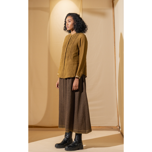 Jupe en tricot de laine confortable et respirante LOHITA, broderie style coréen, imprimé décoratif, saison hiver, logo positionné - Product Image 3