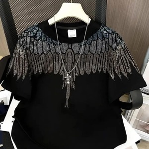 Camisetas de lujo para hombre con logotipo personalizado de diamantes de imitación Hip Hop Camiseta de moda Algodón Bling Diseño Proveedor al por mayor - Product Image 1