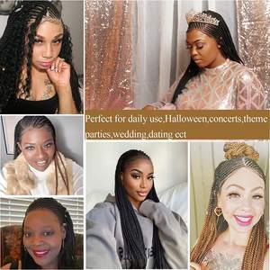 <span class=keywords><strong>Jennifer</strong></span> – perruque Lace Front Wig synthétique tressée à trois brins pour femme noire, nouvelle marque grise 2 Style indien - Product Image 2