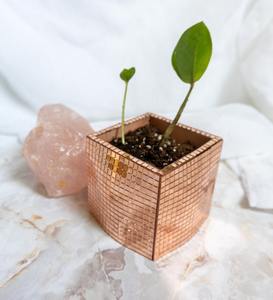 Luxury Beeswax Made Modern <b>Green</b> and Blue Color Foil Mosaic Flower Shape <b>Christmas</b> Decorative Votive - Product Image 4