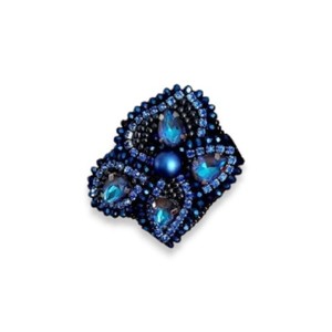 Broche de Ojo Verde con Perlas, Bordado a Mano y Cuentas de Hilo Metálico, Broche de Moda - Product Image 4