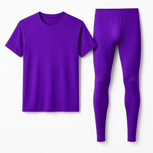 Ensemble de fitness en coton respirant pour hommes avec t-shirt et guêtres pour la course à pied, le yoga, le tissu en coton doux offre confort et performance. - Product Image 1