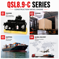 Mesin Diesel Konstruksi Cummins QSL8.9-C260 194kW 260HP 2200RPM 6 Silinder Turbo untuk Mesin Excavator Loader