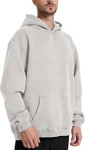 Haute qualité épais surdimensionné lourd blanc polaire tricoté respirant automne personnalisé 280 grammes coton mélangé hommes à capuche - Product Image 4