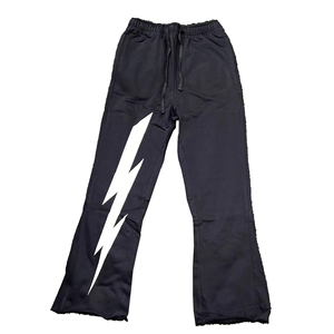 High Quality Custom 3D for Puff Print Men's Long Pants Straight Pattern Casual Flared Breathable Fleece-<b>Stacked</b> Sweat Trousers - Product Image 6