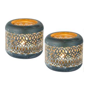 Support de T-light de Noël décoratif de forme carrée pour la décoration de la maison en métal de haute qualité 6.75x4.12x4.12 pouces - Product Image 6