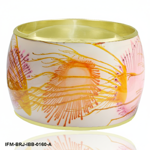 Brazalete de Latón con Medusas Abstractas Pintadas a Mano para Mujer, Joyería Bohemia en Tono Dorado - Product Image 5