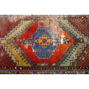 Tapis d'appoint vintage 3,2x5,2 pi (99x160 cm), tapis persan turc rouge - Product Image 3