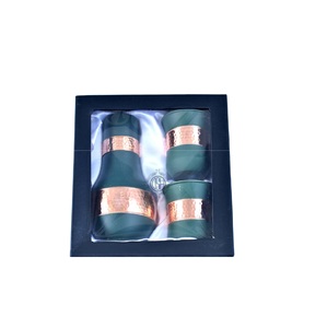 Jarra DE AGUA DE Metal chapada en cobre puro martillado, juego de jarra de vidrio de 2L, jarra de cobre con tapa con 2 vasos, juego de botellas de agua de cobre - Product Image 5