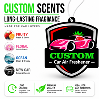 Désodorisant de voiture personnalisé en forme de bouclier, parfum fraise, carte parfumée suspendue pour promotion de logo d'entreprise, cadeaux automobiles