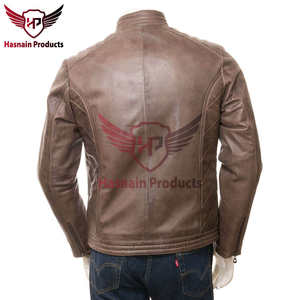 Vente en gros de produits Hasnain veste en cuir marron pour hommes personnalisez votre look avec un logo personnalisé votre style de qualité supérieure - Product Image 2
