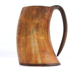Nouveauté : Chopes à bière Viking vintage gravées à la main, artisanat naturel, bord en laiton poli, collection de cornes à boire à thème animal - Product Image 6