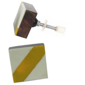 Boutons carrés modernes en bois de résine et poignée en corne d'os en laiton pour commode chambre cuisine et salle de bain armoires pour tiroirs - Product Image 2