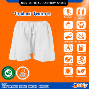 NIDY Boxer unisexe jetable doux hygiénique non tissé produit de soins personnels de beauté pour les voyages d'hôtel et les besoins d'urgence - Product Image 3