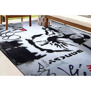 Tapis Banksy Mona Lisa : Tapis antidérapant lavable en machine, tapis en chenille - Product Image 2