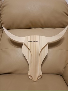 <b>Rustic</b> Wooden Bull Head Wall Art for <b>Home</b> <b>Decoration</b> Farmhouse Style Animal Wall Hanging Sculpture for Living Room or Entryway - Product Image 6