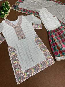 ชุดสูทแบบชาวอินเดียชุดสูทแบบปากีสถานชุดสูทขนาดใหญ่ลาย fuax georgette ดีไซเนอร์ใหม่ - Product Image 4