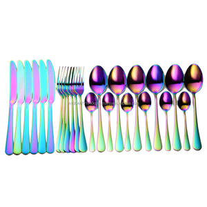 Customized Cheap Stainless Steel Multicolor Silverware <b>Set</b> 24 Pieces <b>Flatware</b> <b>Set</b> For 6 Restaurant Hotel Wedding - Product Image 6