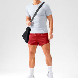 กางเกงขาสั้นสำหรับเล่นยิมของผู้ชายกางเกงวิ่งผ้าตาข่ายสำหรับเล่นกีฬาใหม่ลูกไม้ปิดเอวยางยืดโรงงานเสื้อผ้าออกกำลังกายที่ดีที่สุด - Product Image 3