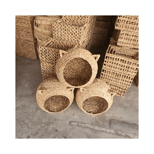 Water Hyacinth Pet Bed stylish boho nest, material: <b>braided</b> hyacinth; use: indoor decor pet area; origin: Vietnam handmade <b>line</b> - Product Image 2